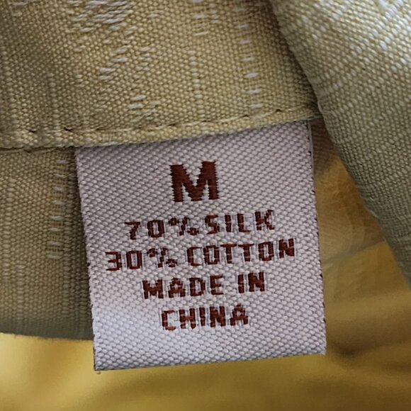 Caribbean Yellow Tropical Jacquard Silk Cotton Camp Shirt - Picture 5 of 5